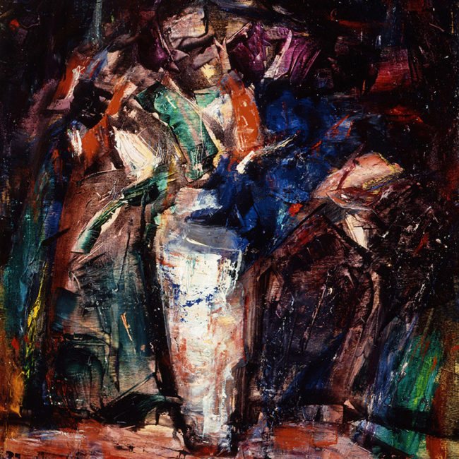 Beppe Levrero Fiori 1959 - 32x41,06 olio su tavola
