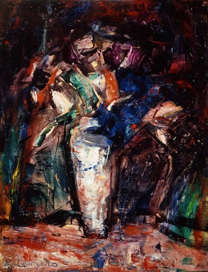 Beppe Levrero Fiori 1959 - 32x41,06 olio su tavola